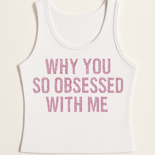 So Obsessed Cropped Rhinestone Tank