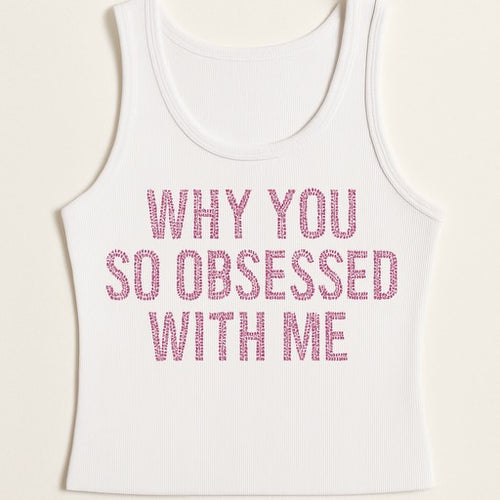 So Obsessed Cropped Rhinestone Tank