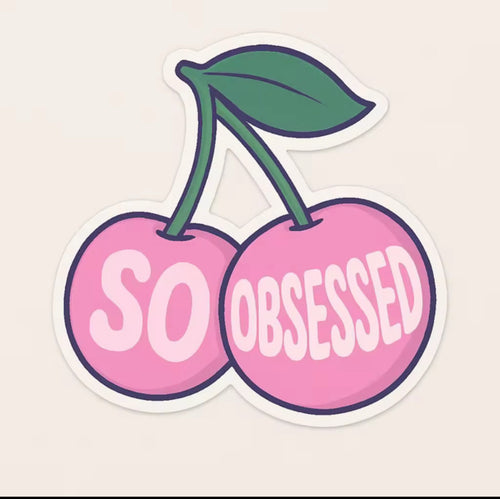 Pink Cherry Logo Sticker